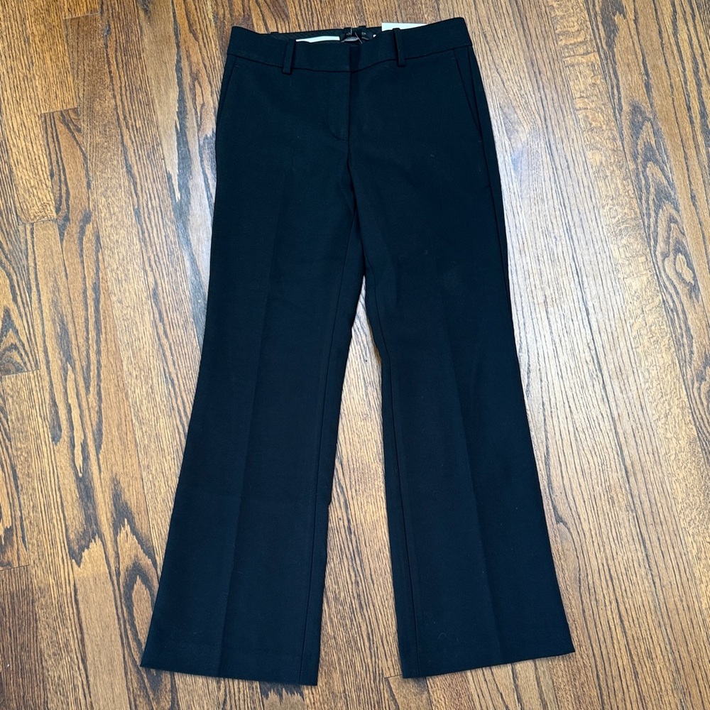 B30 Ann Taylor Women Petite 2 Black Madison Trousers Curvy Mid Rise